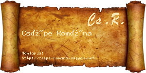 Csépe Romána névjegykártya